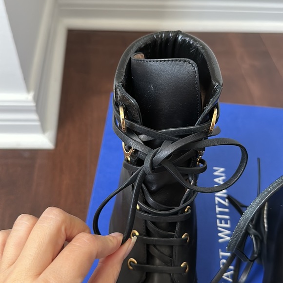 Stuart Weitzman Lexy Leather Combat Boots - Picture 10 of 16